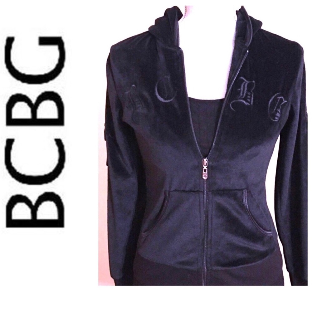 BCBG velvet zip hoodie Like New